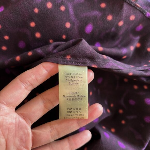 Alice + Olivia silk blouse silk shirt silk top purple - Picture 9 of 9